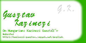 gusztav kazinczi business card